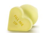 Желтая анальная пробка с основанием-сердечком Naughtier Candy Heart Fill Me Up - 8,9 см. #146264