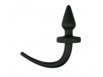 Черная пробка-конус Dog Tail Plug с хвостом #154551