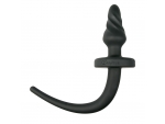 Черная витая анальная пробка Dog Tail Plug с хвостом #154555