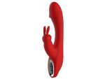 Красный вибромассажер-кролик ARTEMIS - 21 см. #169166