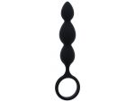 Черная анальная пробка-елочка SILICONE ANAL BEAD - 16,5 см. #169177