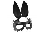 Черная кожаная маска "Зайка" с длинными ушками #169268