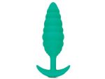 Зеленый ребристый анальный виброплаг Twist - 15,3 см. #176627