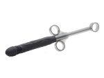 Черный шприц в форме пениса для введения лубриканта Jizz Shooter Silicone Dildo Lube - 19,7 см. #182709