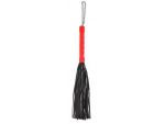 Черная многохвостая плеть-флоггер с красной ручкой - 40 см. #182861