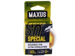 Презервативы с точками и рёбрами в пластиковом кейсе MAXUS AIR Special - 3 шт. #182902