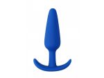 Синяя анальная пробка для ношения Slim Butt Plug - 8,3 см. #183782