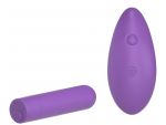 Фиолетовая вибропуля с пультом Rechargeable Remote Control Bullet - 7,62 см. #184664