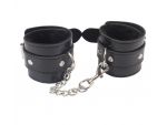 Черные наручники Obey Me Leather Hand Cuffs #185735