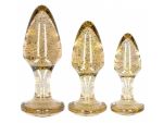 Набор из 3 золотистых анальных пробок Acrylic Goldchip Butt Plug Set #188613