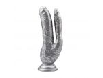 Серебристый анально-вагинальный фаллоимитатор Ivana Havesex - 19,5 см. #197541