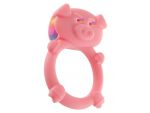 Розовое кольцо на пенис с вибрацией MAD PIGGY C-RING  #24982