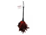 Кисточка с красно-чёрными пёрышками Frisky Feather Duster - 36 см. #27036