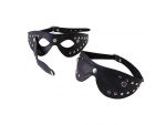 Чёрная кожаная маска с велюровой подкладкой #27192