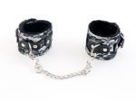 Кружевные серебристые наручники  #27329
