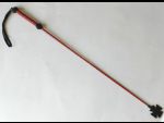 Короткий плетеный стек с наконечником-крестом и красной рукоятью - 70 см. #28022