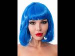Синий парик-каре с челкой #201643