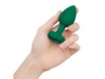 Зеленая анальная вибровтулка с кристаллом Vibrating Jewel Plug M/L - 10,5 см. #202875