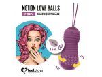 Фиолетовые вагинальные шарики с вращением бусин Remote Controlled Motion Love Balls Foxy #203523