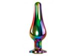 Радужная анальная пробка Rainbow Metal Plug Small - 9,4 см. #220323