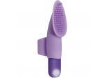 Фиолетовая вибропуля с силиконовой щеточкой для клиторальной стимуляции Fingerific #220353
