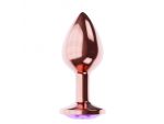 Пробка цвета розового золота с фиолетовым кристаллом Diamond Amethyst Shine L - 8,3 см. #220380