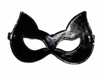 Черная лаковая маска с ушками из эко-кожи #222098