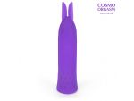 Фиолетовый вибростимулятор в форме зайчика - 10,5 см. #223952