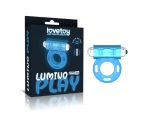 Голубое, светящееся в темноте эрекционное виброкольцо Lumino Play Vibrating Penis Ring #224389
