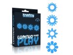 Набор из 4 голубых, светящихся в темноте эрекционных колец Lumino Play #224399