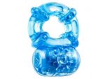 Голубое эрекционное виброкольцо Reusable 5 Function Cock Ring #225969