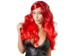 Ярко-красный парик с волнистыми волосами #247659