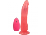 Розовый вибромассажёр-реалистик на присоске - 17,5 см. #298464