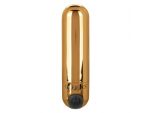 Золотистая вибропуля в чехле для хранения Rechargeable Hideaway Bullet - 7,5 см. #299753
