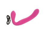 Розовый перезаряжаемый водонепроницаемый страпон Rechargeable Silicone Love Rider Strapless Strap-On #32015