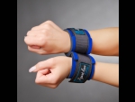 Синие наручники для начинающих с застежками на липучках  #33914