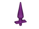 Фиолетовая анальная пробка Power Trainer с вибрацией - 14 см. #34879