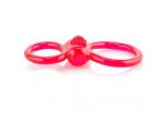 Красное двухпетельное кольцо с вибрацией Ofinity Plus #36011