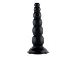 Чёрная анальная ёлочка с 6 шариками - 17,5 см. #36081
