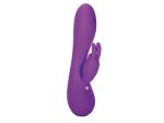 Перезаряжаемый фиолетовый вибромассажер Petite Rabbit - 21 см. #36965