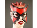 Кожаная маска-очки с красной вставкой #37043