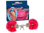 Малиновые меховые наручники Love Cuffs Red #37350