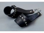 Чёрные кожаные наручники для подвешивания #37617