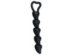 Чёрная анальная цепочка с звеньями-сердечками Black Velvet - 18,5 см. #37910