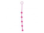 Розовая анальная цепочка с 5 шариками JAMMY JELLY ANAL 5 BEADS PINK - 38 см. #39589