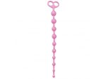 Розовая анальная цепочка из 10 звеньев ANAL JUGGLING BALL SILICONE - 33,6 см. #39601