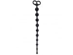 Чёрная анальная цепочка с 10 звеньями ANAL JUGGLING BALL SILICONE - 33,6 см. #39603