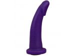 Фиолетовая гладкая изогнутая насадка-плаг - 14,7 см. #317188