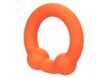 Оранжевое эрекционное кольцо Liquid Silicone Dual Ball Ring #339732