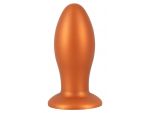 Оранжевая анальная пробка с присоской - 16 см. #348260
